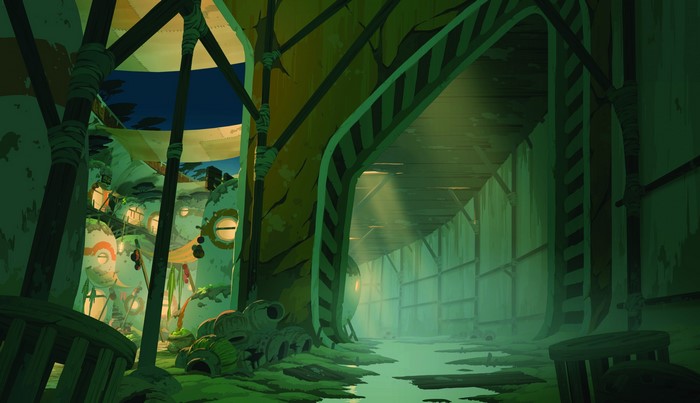 Artwork from Oban Star Racers with sun rays