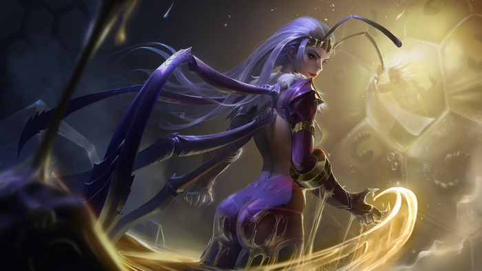 Fantasy girl with insect features and armor