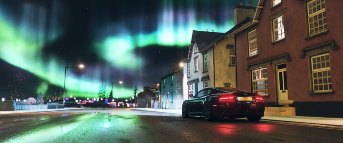 Aston Martin DBS in Forza Horizon 4 with Aurora Borealis