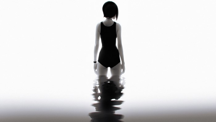 Woman in swimsuit standing in water by Ilya Kuvshinov