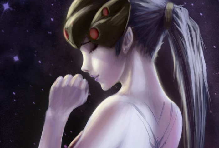 Widowmaker from Overwatch in space