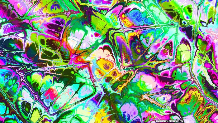 Abstract digital art with iridescent colors