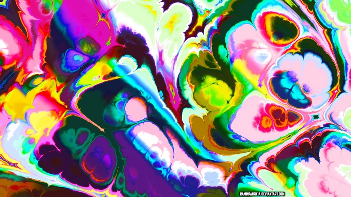 Abstract digital art with iridescent colors