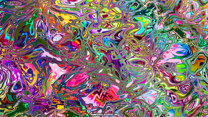 Abstract digital art with iridescent colors