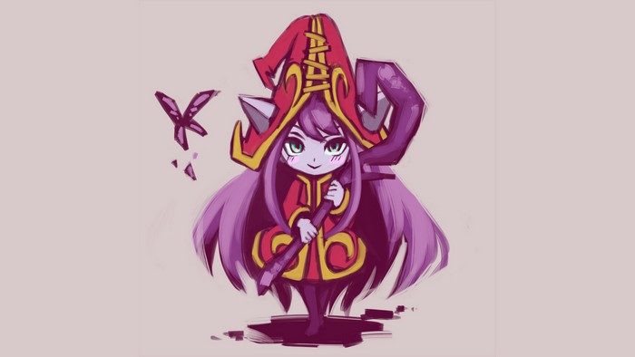 Lulu from League of Legends with butterflies