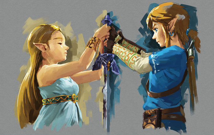 Link and Zelda from The Legend of Zelda: Breath of the Wild