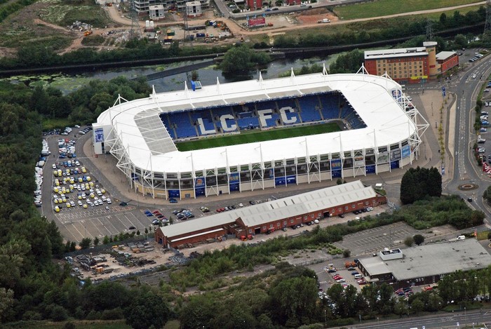Aerial view of King Power Stadium, home of Leicester City F.C.