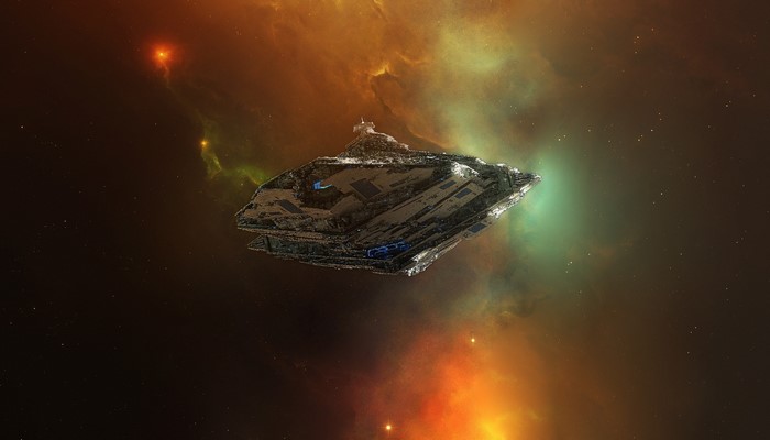 Star Wars Star Destroyer in Nebula