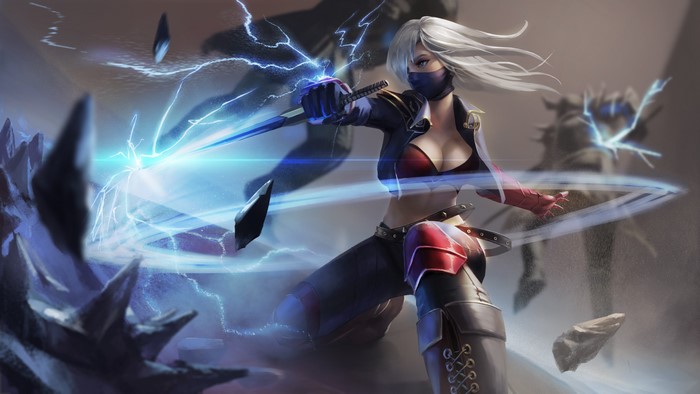 4K Digital Painting of White-Haired Fantasy Warrior