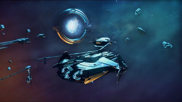 Star Citizen Jump Point with Anvil Carrack