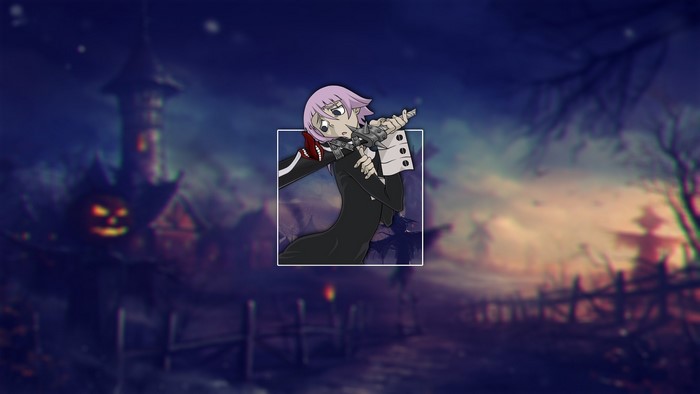 Crona from Soul Eater with a weapon