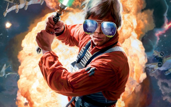 Luke Skywalker from Star Wars with sunglasses