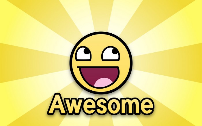Awesome Face with Yellow Sunburst Background