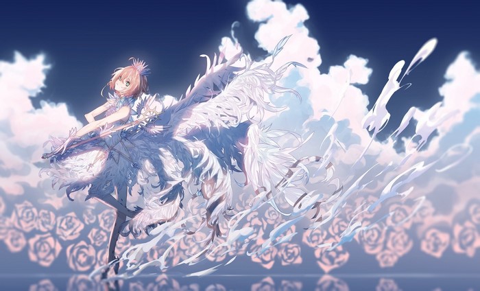 Kinomoto Sakura from Cardcaptor Sakura with wings