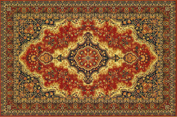 Persian carpet with intricate floral patterns