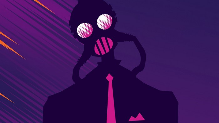 Silhouette of a character in a suit with a tie