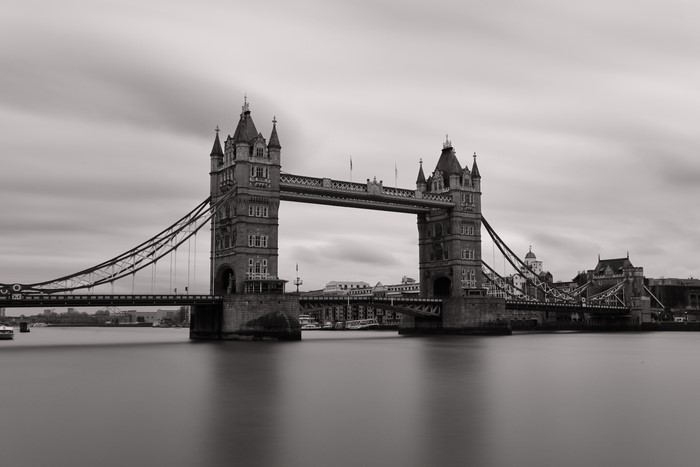 4K Tower Bridge, London, UK Monochrome