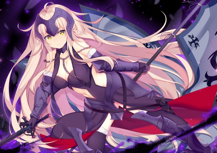 Jeanne (Alter) from Fate/Grand Order with Flag and Sword
