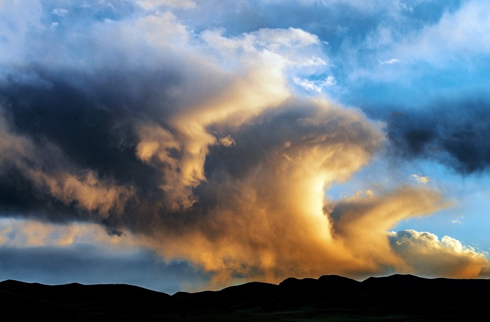 Dramatic storm clouds over Sichuan landscape