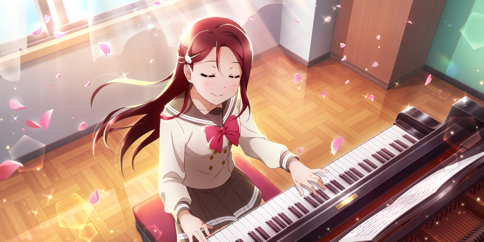 Sakurauchi Riko from Love Live! Sunshine playing piano