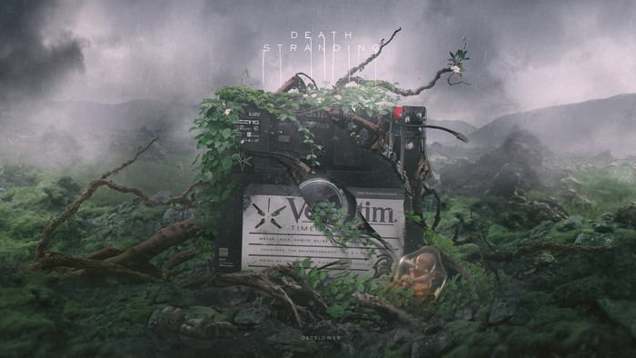 Death Stranding 4K art with BB pod