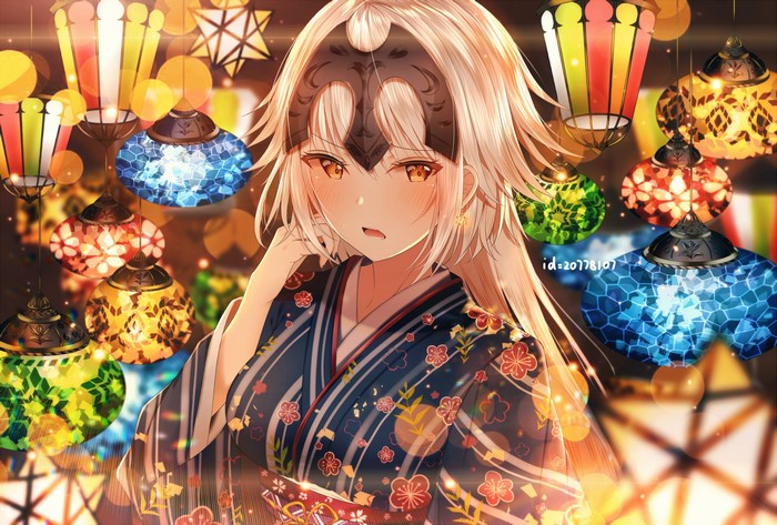 Jeanne d'Arc (Alter) from Fate/Grand Order wearing a kimono
