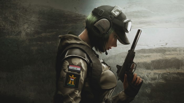 Ela Bosak from Rainbow 6: Siege with silencer
