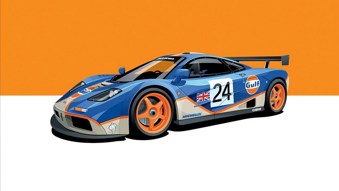 McLaren F1 GTR Gulf race car digital art