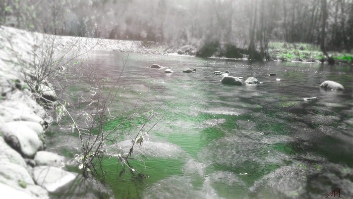 River with rocks and trees