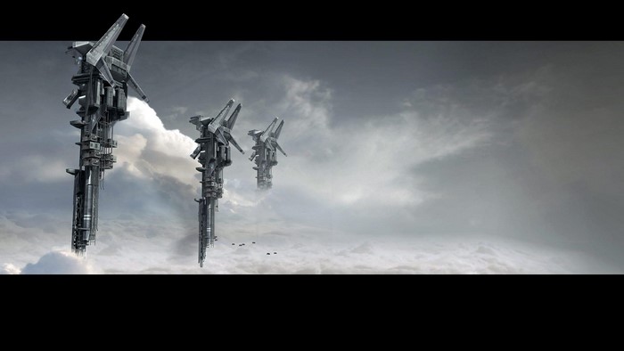 Futuristic towers in the sky from Killzone