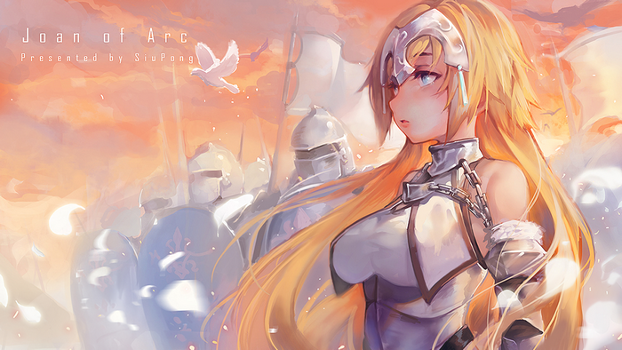 Jeanne d'Arc from Fate Series with knights