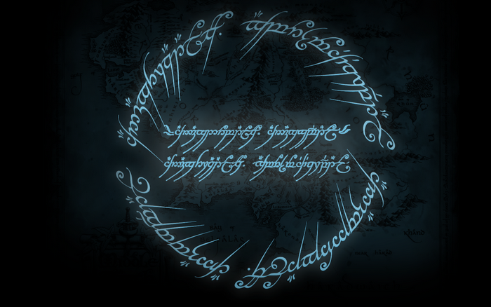 The Lord of the Rings Elvish script on a map