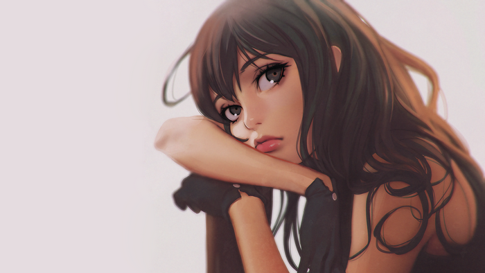 Artwork of a woman with long hair by Ilya Kuvshinov