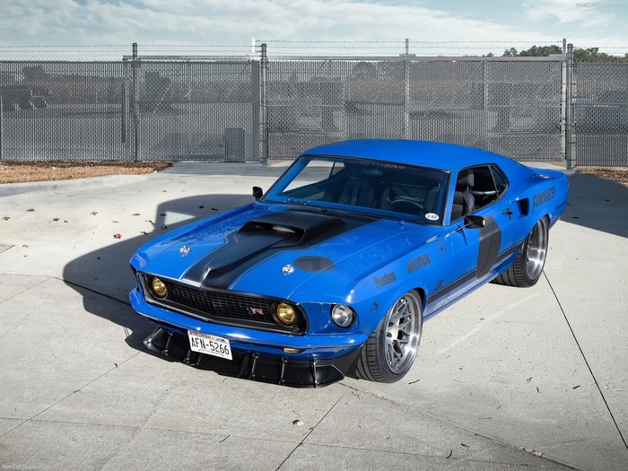 Blue 1969 Ford Mustang Mach 1