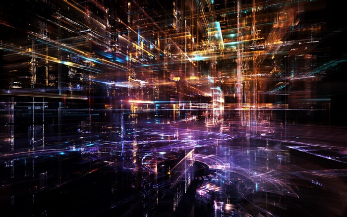 Abstract digital art with glowing lines