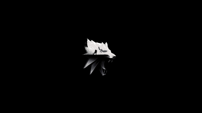 The Witcher Wolf Logo Minimalist Artwork 4K