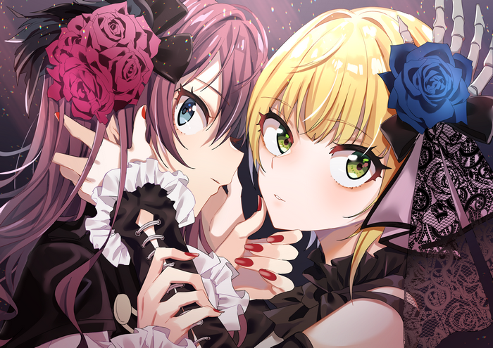 Miyamoto Frederica and Ichinose Shiki in Gothic Lolita attire