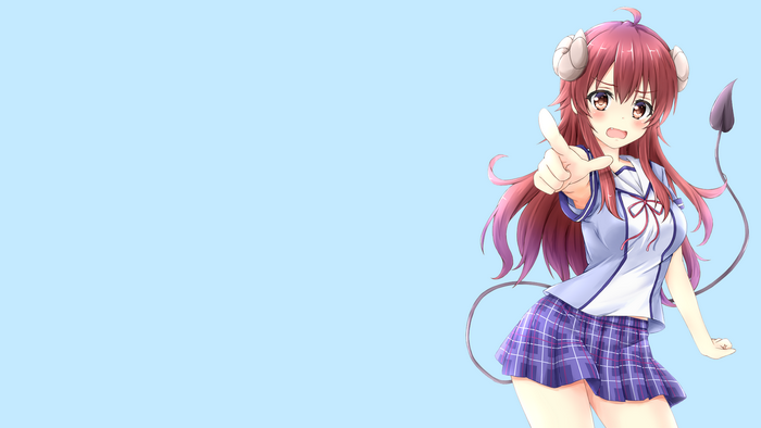 Shamiko from The Demon Girl Next Door pointing