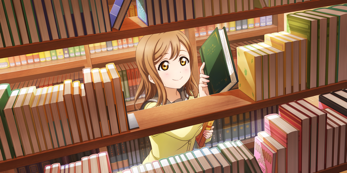 Kunikida Hanamaru from Love Live! Sunshine!! in a library
