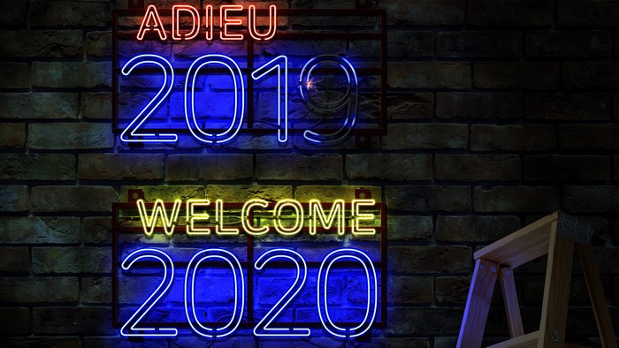 ADIEU 2019 WELCOME 2020 Neon Signs