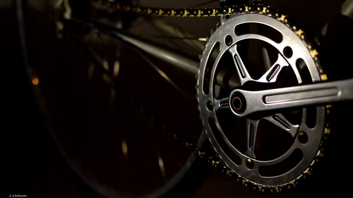 Bicycle chainring and chain