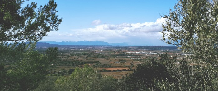 Mallorca landscape with mountains and clouds