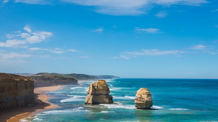 The Twelve Apostles rock formations on the Great Ocean Road