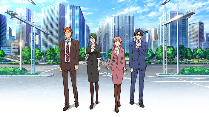 Wotakoi: Love Is Hard for Otaku characters in a city
