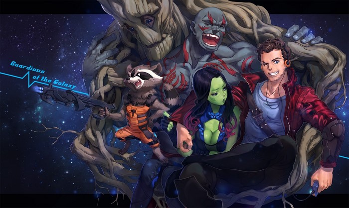 Guardians of the Galaxy characters in space