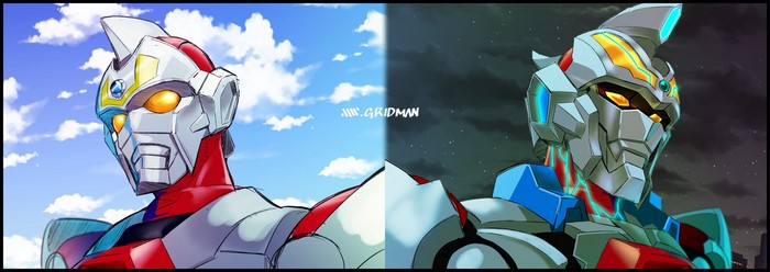 Gridman from SSSS.GRIDMAN, Day and Night