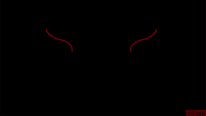 Red curved lines on black background