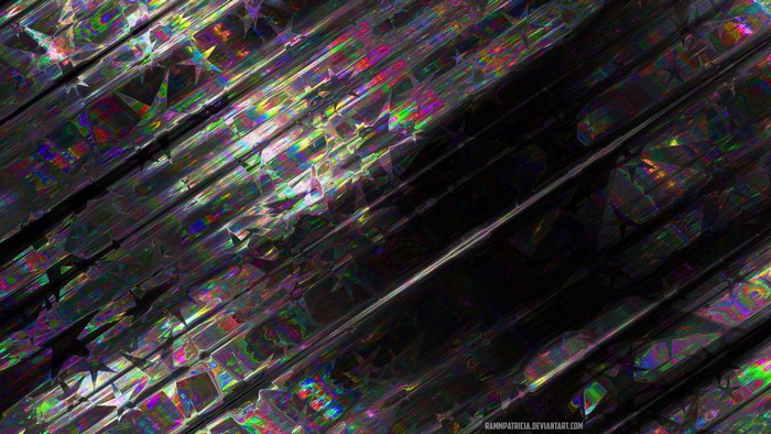 Abstract digital art with rainbow prism effect
