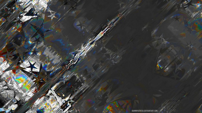 Abstract digital art with stars and light refractions
