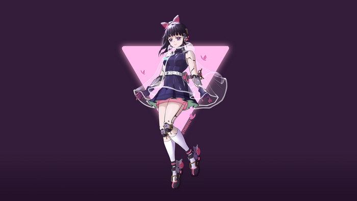 Kanao Tsuyuri from Kimetsu no Yaiba cyberpunk fan art